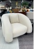 Tarquin Accent Lounge Chair -White Velvet in stock